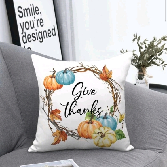 NEW! Give Thanks Cushion Cover - Picture 1 of 8